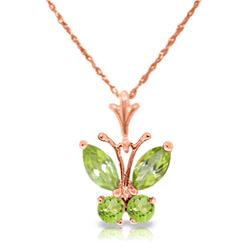 Genuine 0.60 ctw Peridot Necklace Jewelry 14KT Rose Gold - REF-23R5P