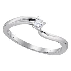 0.11 CTW Diamond Solitaire Bridal Ring 10KT White Gold - REF-14H9M