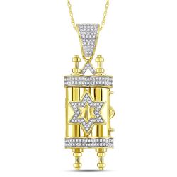 0.39 CTW Diamond Pendant 10KT Yellow Gold - REF-77X7K