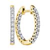 Image 1 : 0.32 CTW Diamond Hoop Earrings 10KT Yellow Gold - REF-37W5K