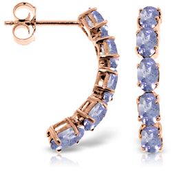 Genuine 2.5 ctw Tanzanite Earrings Jewelry 14KT Rose Gold - REF-52V9W