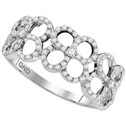 0.33 CTW Diamond Circle Ring 10KT White Gold - REF-26F9N