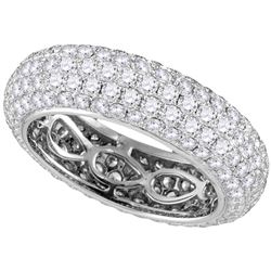3.35 CTW Pave-set Diamond Comfort Wedding Ring 14KT White Gold - REF-449N8F