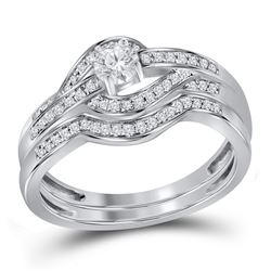 0.36 CTW Diamond Bridal Wedding Engagement Ring 10KT White Gold - REF-44N9F