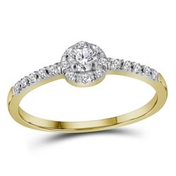 0.26 CTW Diamond Solitaire Bridal Engagement Ring 10KT Yellow Gold - REF-19N4F