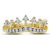 Image 2 : 0.20 CTW Diamond Crown Tiara Ring 10KT Yellow Gold - REF-22H4M