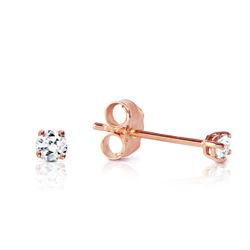 Genuine 0.10 CTW Diamond Anniversary Earrings Jewelry 14KT Rose Gold - REF-24X3M