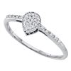 Image 1 : 0.09 CTW Diamond Teardrop Slender Ring 10KT White Gold - REF-8M9H