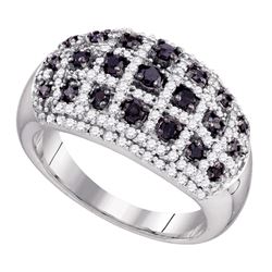 1 CTW Black Color Diamond Lattice Ring 10KT White Gold - REF-67X4Y