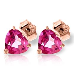 Genuine 3.25 ctw Pink Topaz Earrings Jewelry 14KT Rose Gold - REF-20T4A
