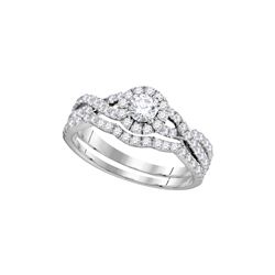 1 CTW Diamond Bridal Wedding Engagement Ring 14KT White Gold - REF-101Y2X