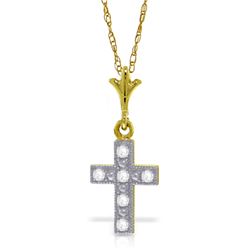 Genuine 0.03 ctw Diamond Anniversary Necklace Jewelry 14KT Yellow Gold - REF-20P3H