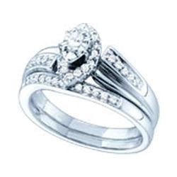 0.32 CTW Marquise Diamond Bridal Engagement Ring 14KT White Gold - REF-59X9Y