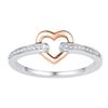 Image 1 : 0.07 CTW Diamond Bound Heart Ring 10KT Two-tone Gold - REF-12H2M
