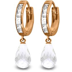 Genuine 5.35 ctw White Topaz Earrings Jewelry 14KT Rose Gold - REF-43Y6F