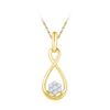 Image 1 : 0.12 CTW Diamond Infinity Cluster Pendant 10KT Yellow Gold - REF-13N4F