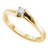 Image 1 : 0.09 CTW Diamond Solitaire Bridal Ring 14KT Yellow Gold - REF-19N4F