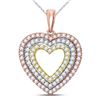 Image 1 : 0.51 CTW Diamond Pendant 10KT 3Tone Gold - REF-61M2K