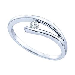 0.08 CTW Diamond Solitaire Bridal Ring 10KT White Gold - REF-13N4F