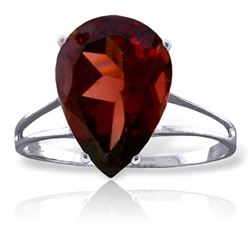 Genuine 5 ctw Garnet Ring Jewelry 14KT White Gold - REF-42F9Z