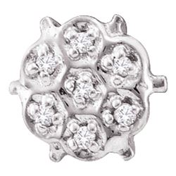 0.05 CTW Prong-set Diamond Cluster Stud Earrings 10KT White Gold - REF-6Y6X