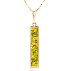 Genuine 2.25 ctw Peridot Necklace Jewelry 14KT Yellow Gold - REF-36N9R