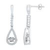 Image 1 : 0.22 CTW Diamond Teardrop Dangle Earrings 10KT White Gold - REF-30W2K
