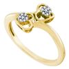 Image 1 : 0.05 CTW Diamond Double Heart Bypass Ring 10KT Yellow Gold - REF-14W9K