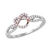 Image 1 : 0.15 CTW Diamond Infinity Knot Heart Ring 10KT Two-tone Gold - REF-22K4W