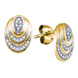 0.12 CTW Diamond Oval Stud Earrings 10KT Yellow Gold - REF-18F2N