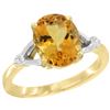 Image 1 : Natural 2.41 ctw Citrine & Diamond Engagement Ring 10K Yellow Gold - REF-24Y6X