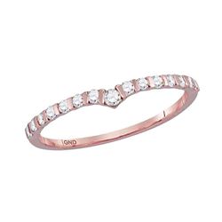 0.25 CTW Diamond Chevron Stackable Ring 10KT Rose Gold - REF-19W4K