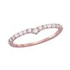 Image 1 : 0.25 CTW Diamond Chevron Stackable Ring 10KT Rose Gold - REF-19W4K