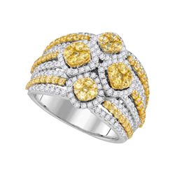 2.94 CTW Natural Canary Yellow Diamond Fashion Ring 14KT White Gold - REF-330W2K