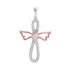 Image 1 : 0.15 CTW Diamond Winged Infinity Cross Pendant 10KT Two-tone Gold - REF-16X4Y