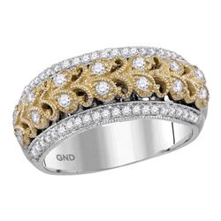 0.45 CTW Diamond Filigree Ring 14KT Two-tone Gold - REF-82H5M