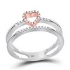 Image 1 : 0.10 CTW Diamond Split-shank Heart Ring 10KT Two-tone Gold - REF-16H4M