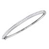 Image 1 : 2 CTW Princess Channel-set Diamond Single Row Bangle Bracelet 14KT White Gold - REF-240X2Y