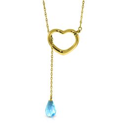 Genuine 2.25 ctw Blue Topaz Necklace Jewelry 14KT Yellow Gold - REF-32H9X
