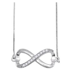 0.10 CTW Diamond Infinity Pendant 10KT White Gold - REF-16H4M