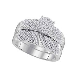 0.40 CTW Diamond Milgrain Bridal Wedding Engagement Ring 10KT White Gold - REF-44M9H