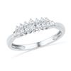 Image 1 : 0.25 CTW Prong-set Diamond Double Row Ring 10KT White Gold - REF-24N2F