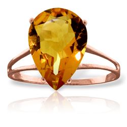 Genuine 5 ctw Citrine Ring Jewelry 14KT Rose Gold - REF-34R3P