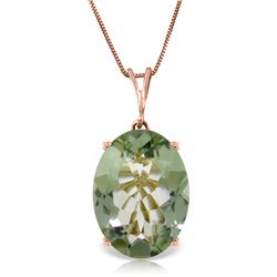 Genuine 7.55 ctw Green Amethyst Necklace Jewelry 14KT Rose Gold - REF-35N9R