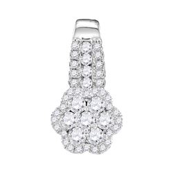 0.48 CTW Diamond Cluster Slider Pendant 10KT White Gold - REF-37X5Y