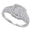 Image 1 : 0.33 CTW Diamond Square Cluster Ring 10KT White Gold - REF-30W2K