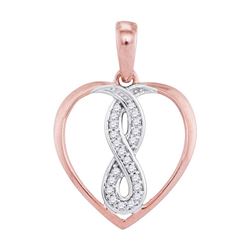0.07 CTW Diamond Heart Infinity Pendant 10KT Two-tone Gold - REF-10Y5X