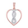 Image 1 : 0.07 CTW Diamond Heart Infinity Pendant 10KT Two-tone Gold - REF-10Y5X