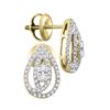 Image 1 : 0.25 CTW Diamond 2-stone Teardrop Stud Earrings 10KT Yellow Gold - REF-22H4M