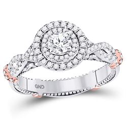 0.79 CTW Diamond Ring 14KT 2Tone Gold - REF-194X2W